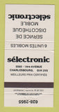 Matchbook Cover - Selectronic Electronics Charlesbourg QC WEAR 30 Strike