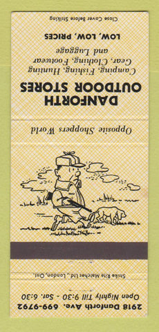 Matchbook Cover - Danforth Outdoor Store Camping Toronto ON 30 Strike