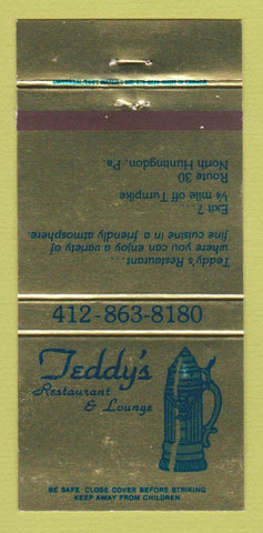 Matchbook Cover - Teddy's Restaurant Lounge North Huntingdon PA 30 Strike