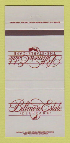 Matchbook Cover - Biltmore Estate Deer Park 30 Strike