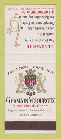 Matchbook Cover - Germain Vigouroux Liquor? J Larnaudie Figeac