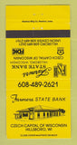 Matchbook Cover - Farmers State Bank Hillsboro WI YELLOW 30 Strike