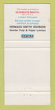 Matchbook Cover - Howard Smith Papers Domtar Canada 1967 30 Strike