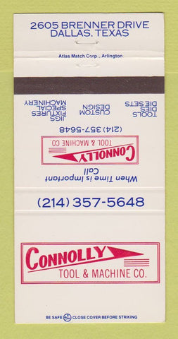 Matchbook Cover - Connolly Tool and Machine Dallas TX 1981 30 Strike