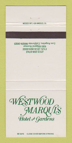 Matchbook Cover - Westwood Marquis Hotel Gardens Los Angeles CA 30 Strike
