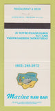 Matchbook Cover - Marina Raw Bar Restaurant North Myrtle Beach SC 30 Strike