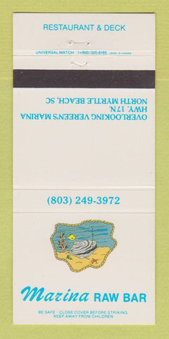 Matchbook Cover - Marina Raw Bar Restaurant North Myrtle Beach SC 30 Strike