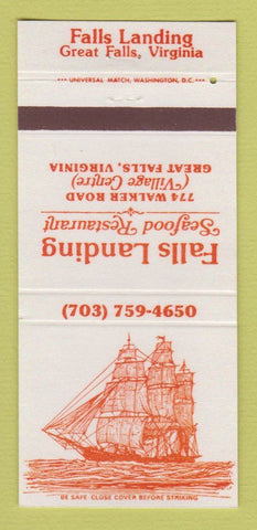 Matchbook Cover - Falls Landing Seafood Restaurant Great Falls VA 30 Strike