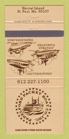 Matchbook Cover - Padelford Packet Boat Harriet Island St Paul MN 30 Strike
