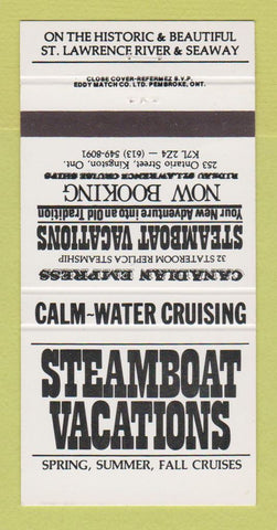 Matchbook Cover - Steamboat Vacations Kingston ON 30 Strike
