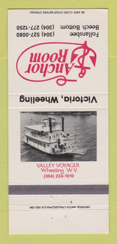 Matchbook Cover - Anchor Room Victoria Wheeling WV 30 Strike