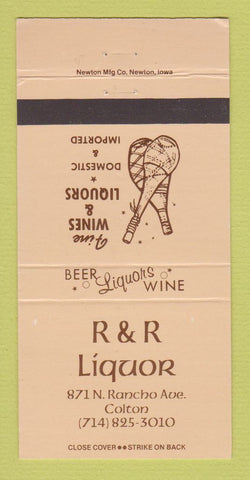 Matchbook Cover - R&R Liquor Store Colton CA 30 Strike