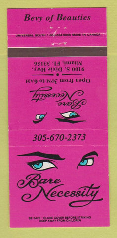Matchbook Cover - Bare Necessity Strip Club Miami FL 30 Strike