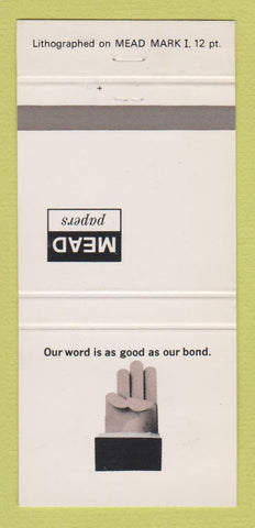 Matchbook Cover - Mead Papers 30 Strike