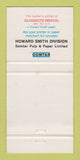 Matchbook Cover - Howard Smith Papers Domtar Canada 1967 30 Strike