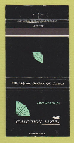 Matchbook Cover - Collection Lazuli Quebec QC WEAR 30 Strike