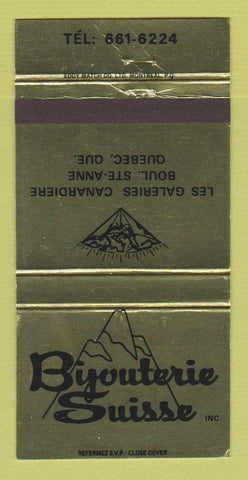 Matchbook Cover - Bijouterie Suisse Jewelry Quebec QC 30 Strike