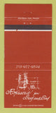 Matchbook Cover - Rotisserie for Beef and Bird Houston TX 30 Strike
