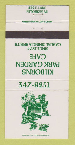 Matchbook Cover - Kilborns Park Garden Cafe Petoskey MI 30 Strike
