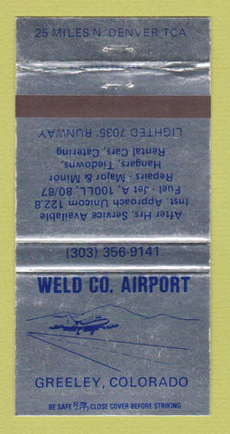 Matchbook Cover - Weld County Airport Greeley Colorado WEAR 30 Strike