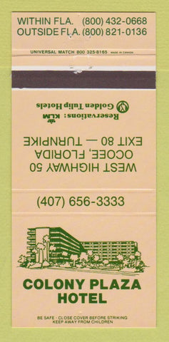 Matchbook Cover - Colony Plaza Hotel Ocoee FL 30 Strike