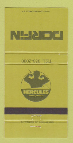 Matchbook Cover - Dorfin Hercules Paper Montreal QC 30 Strike