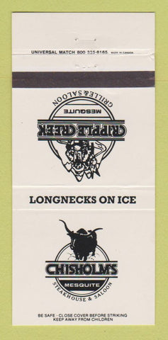 Matchbook Cover - Cripple Creek Chisholme Charlotte NC Durham Raleigh 30 Strike