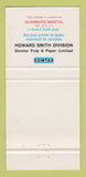 Matchbook Cover - Howard Smith Papers Domtar Canada 1967 30 Strike