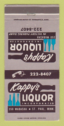 Matchbook Cover - Kappy's Liquro Store St Paul MN 30 Strike