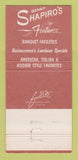 Matchbook Cover - Benny Shapiro's Restaurant Cleveland OH 30 Strike