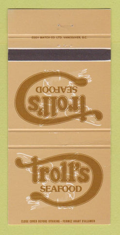 Matchbook Cover - Troll's Seafood Nanaimo BC Vancouver Victoria 30 Strike