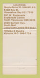 Matchbook Cover - Troll's Seafood Nanaimo BC Vancouver Victoria 30 Strike