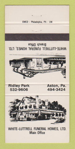 Matchbook Cover - White Luttrell Funeral Home Aston Ridley Park PA 30 Strike
