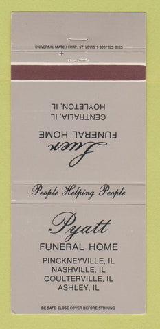 Matchbook Cover - Pyatt Funeral Home Pinckneyville Nashville Ashley IL 30 Strike