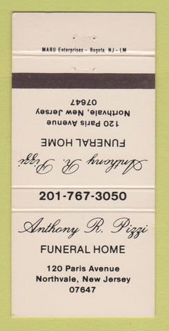 Matchbook Cover - Anthony R Pizzi Funeral Home Northvale NJ 30 Strike