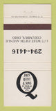 Matchbook Cover - John Quint Sons Funeral Home Columbus OH 30 Strike