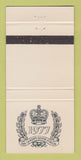 Matchbook Cover - Queen's Silver Jubilee 1977 30 Strike
