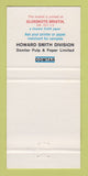 Matchbook Cover - Howard Smith Papers Domtar Canada 1967 30 Strike