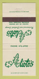 Matchbook Cover - Alioto's Restaurant Milwaukee WI 30 Strike