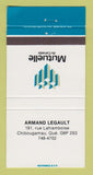 Matchbook Cover - Mutuelle du Canada Armand Legault Chibougamau QC 30 Strike