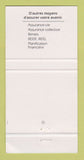 Matchbook Cover - Mutuelle du Canada Armand Legault Chibougamau QC 30 Strike