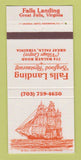 Matchbook Cover - Falls Landing Seafood Restaurant Great Falls VA 30 Strike
