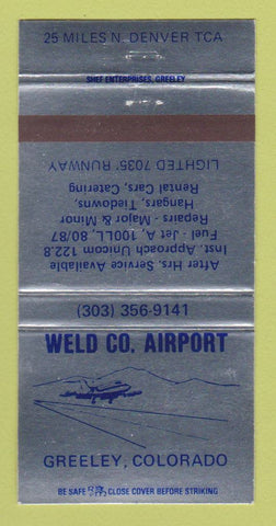 Matchbook Cover - Weld County Airport Greeley Colorado  30 Strike