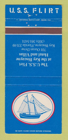 Matchbook Cover - USS Flirt Key Biscayne Hotel FL 30 Strike