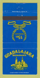 Matchbook Cover Guadalajara Restaurants 1982 Seattle Kirkland WA WEAR 30 Strike