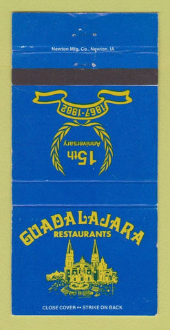 Matchbook Cover Guadalajara Restaurants 1982 Seattle Kirkland WA WEAR 30 Strike
