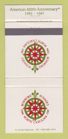 Matchbook Cover - Roanoke Voyages NC 1987 30 Strike