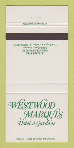 Matchbook Cover - Westwood Marquis Hotel Gardens Los Angeles CA 30 Strike