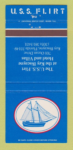Matchbook Cover - USS Flirt Key Biscayne Hotel FL 30 Strike