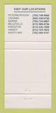 Matchbook Cover North American Appliances Rental TV Kingston Vanier ON 30 Strike